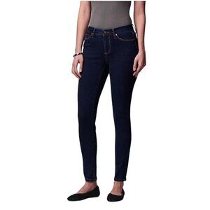 Simply Vera Wang Womens Mid Rise Dark Wash Power Stretch Skinny Jeans Sz 10 New